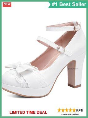 Lolita Mary Jane Heels Platform Strappy High Heels Bow Dress Pumps